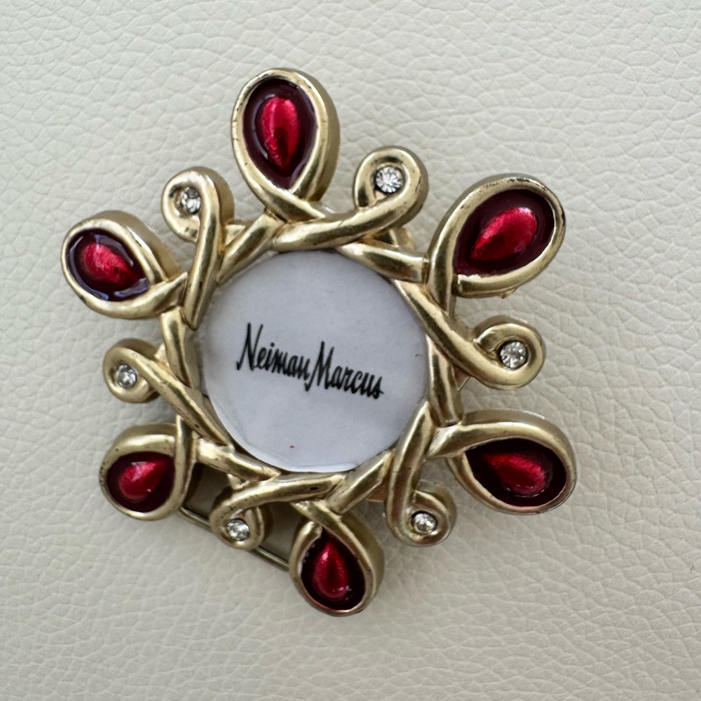 JAY STRONGWATER Neiman Marcus Rhinestone Frame or Brooch - Holds 1" Round Photo